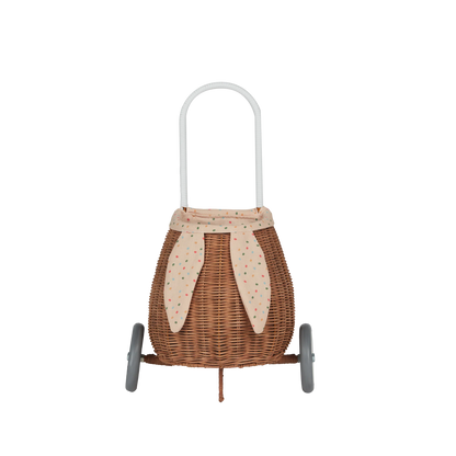 Olli Ella – Rattan Bunny Luggy com Forro