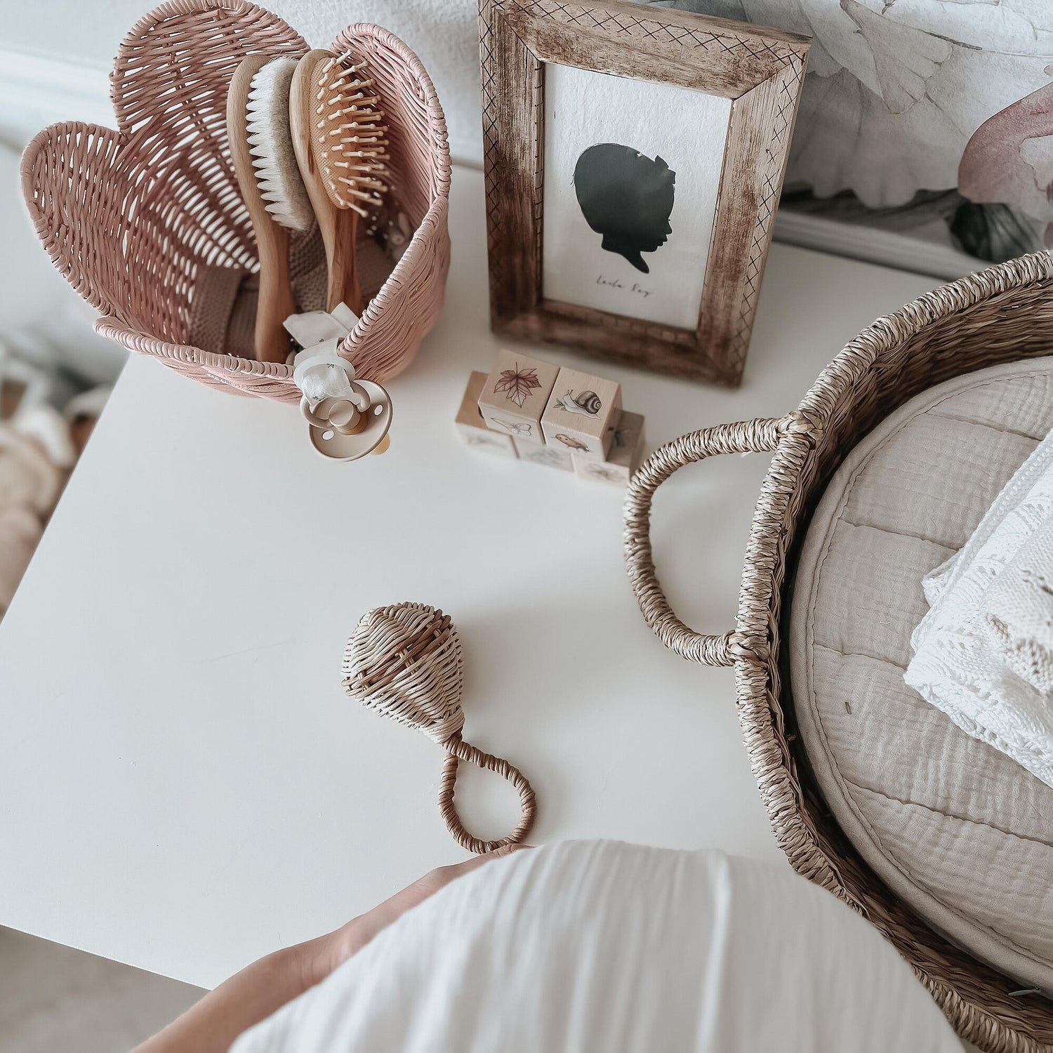 Conjunto de Cestos em Rattan Lily – Blush