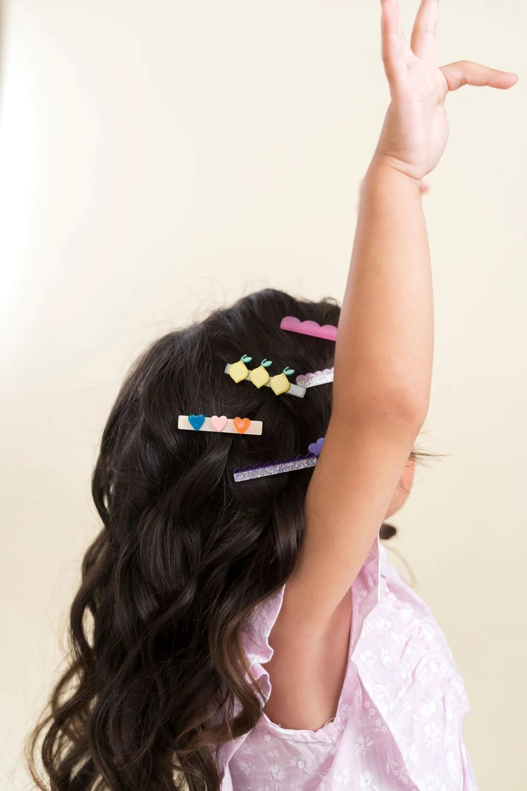 Juego de pinzas para el pelo con forma de limón