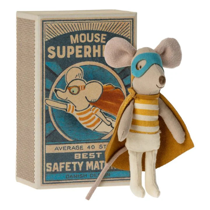 Superhero Mouse in a Maileg Matchbox